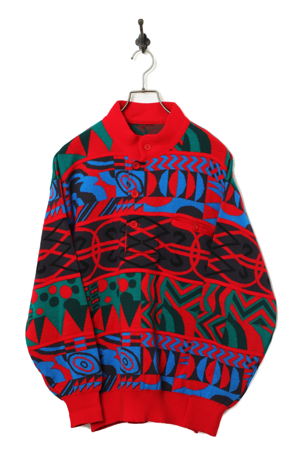 VINTAGE DESIGN KNIT SWEATER/L