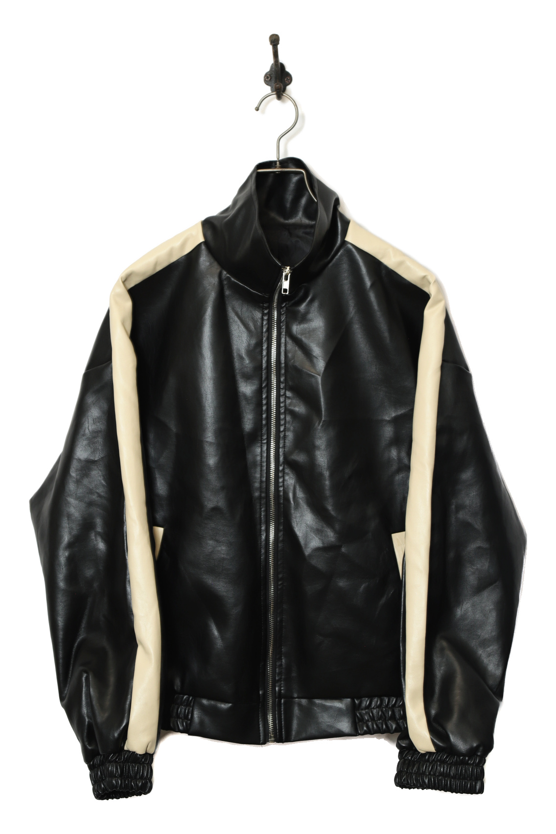VINTAGE FAKE BOMBER LEATHER JACKET/XL