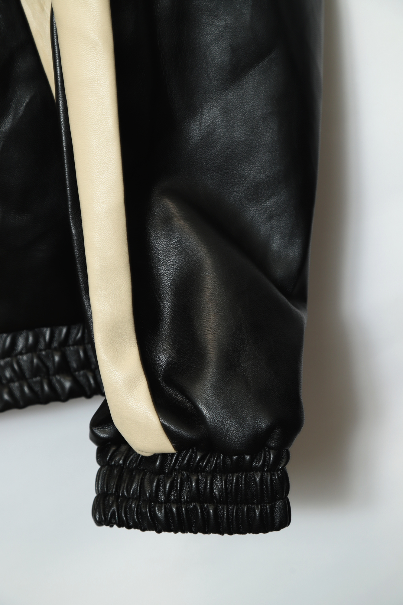 VINTAGE FAKE BOMBER LEATHER JACKET/XL - 画像 (3)