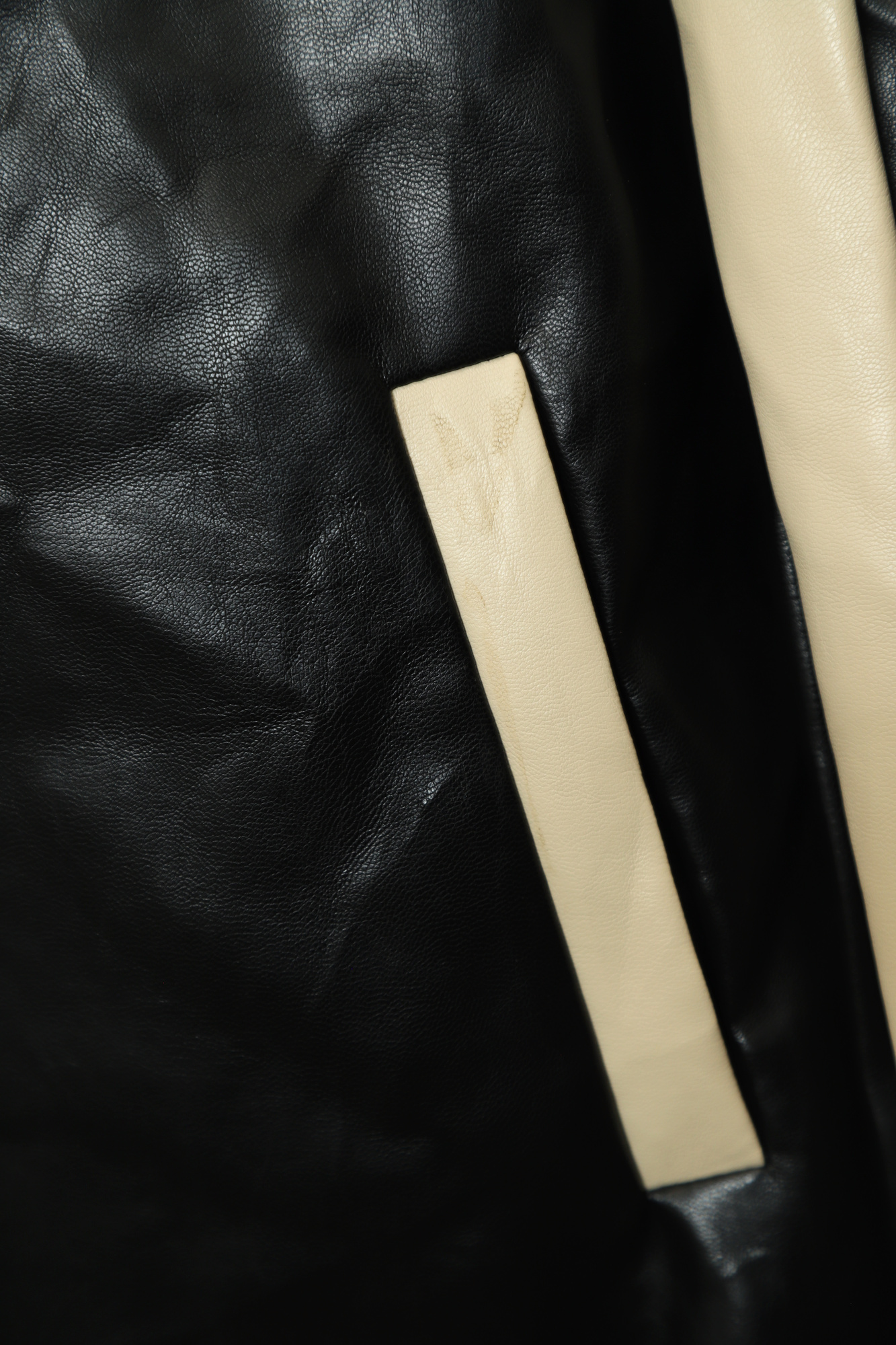 VINTAGE FAKE BOMBER LEATHER JACKET/XL - 画像 (4)