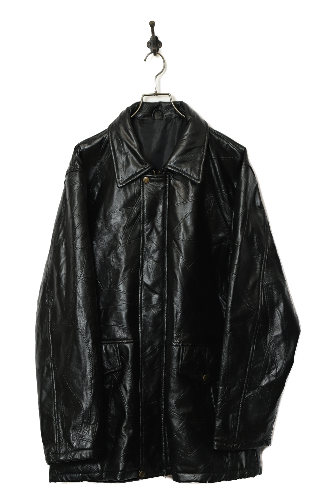 VINTAGE COVERALL LEATHER JACKET/XL