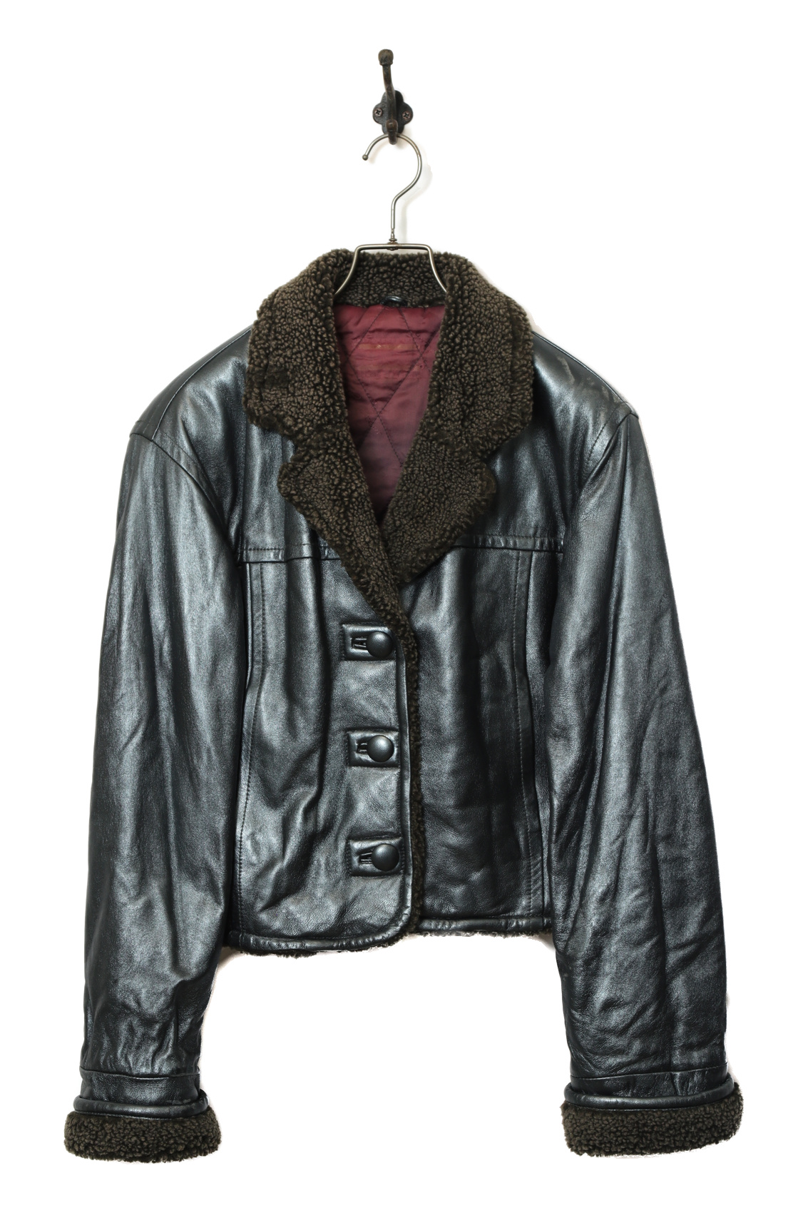 VINTAGE BOA LEATHER JACKET/M