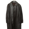 VINTAGE LEATHER CONVERTIBLE COLLAR COAT/L