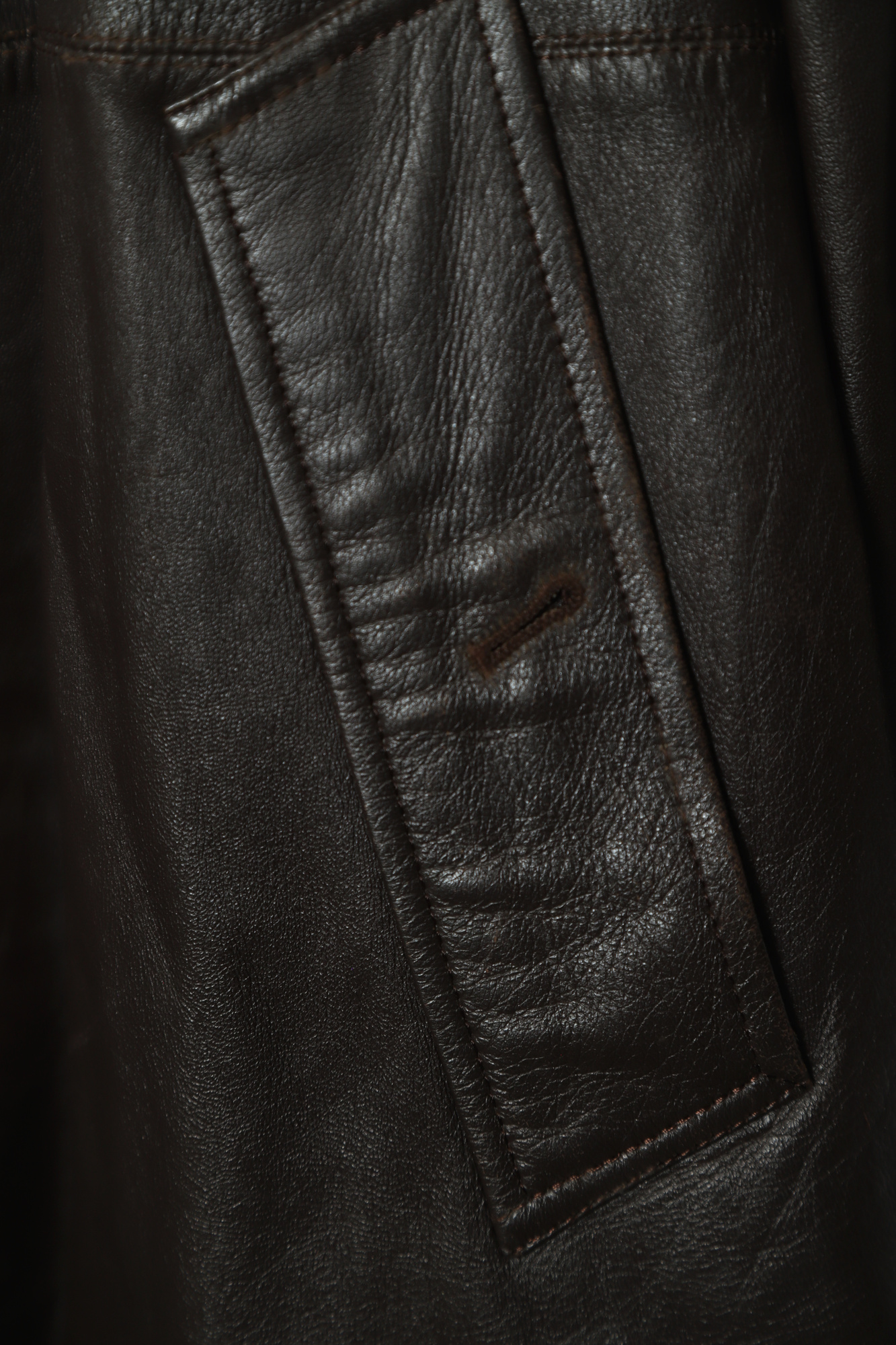 VINTAGE LEATHER CONVERTIBLE COLLAR COAT/L - 画像 (4)