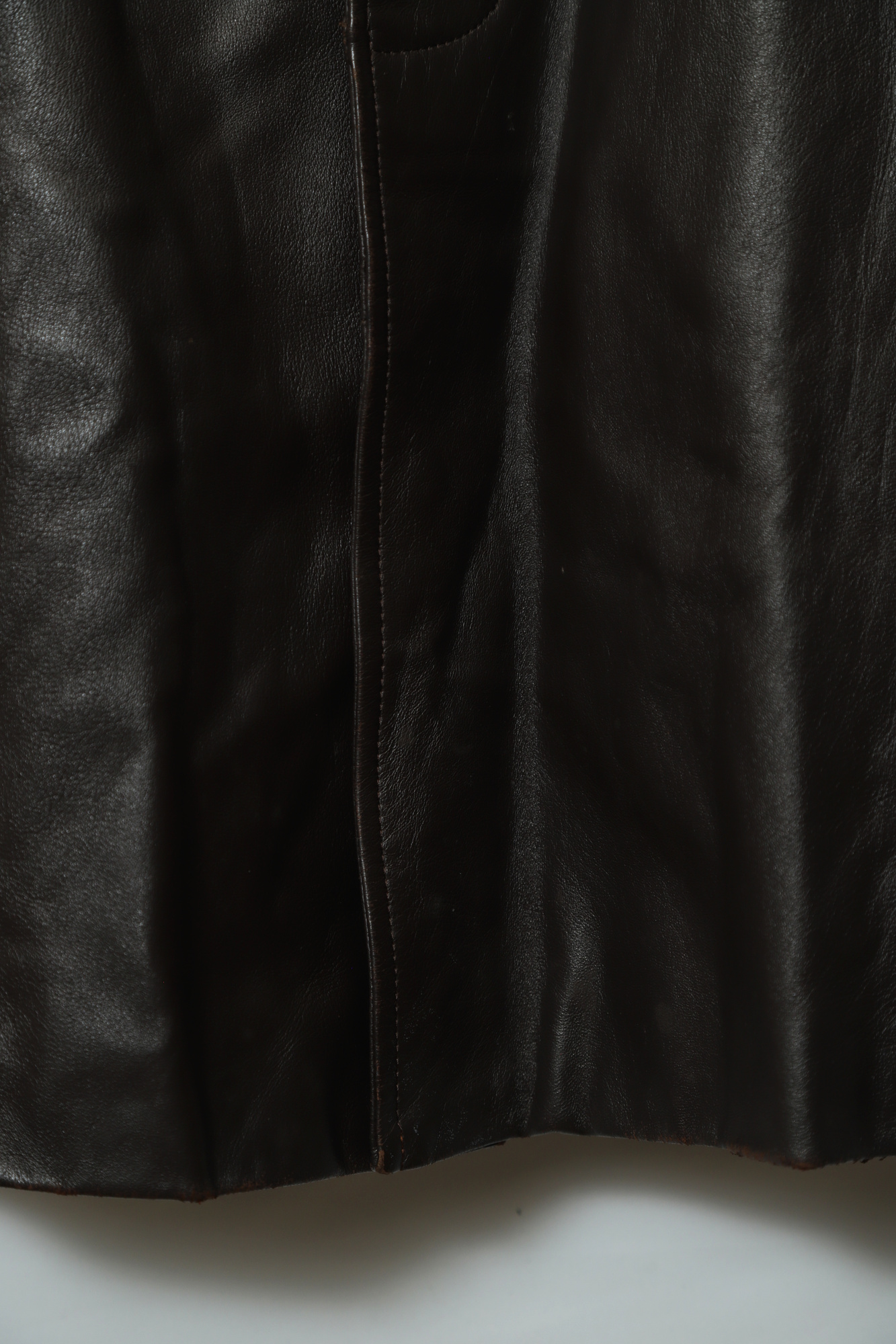 VINTAGE LEATHER CONVERTIBLE COLLAR COAT/L - 画像 (5)