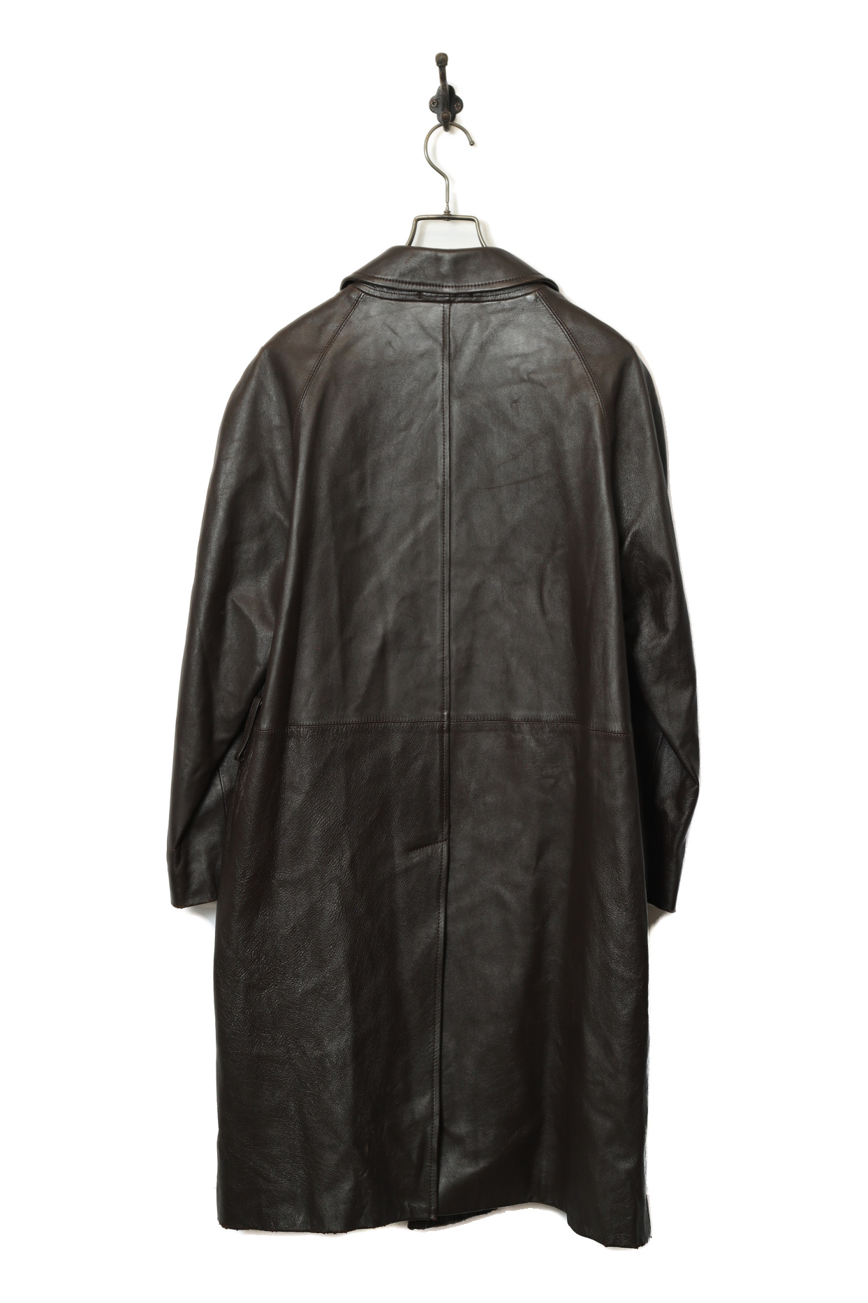 VINTAGE LEATHER CONVERTIBLE COLLAR COAT/L - 画像 (6)