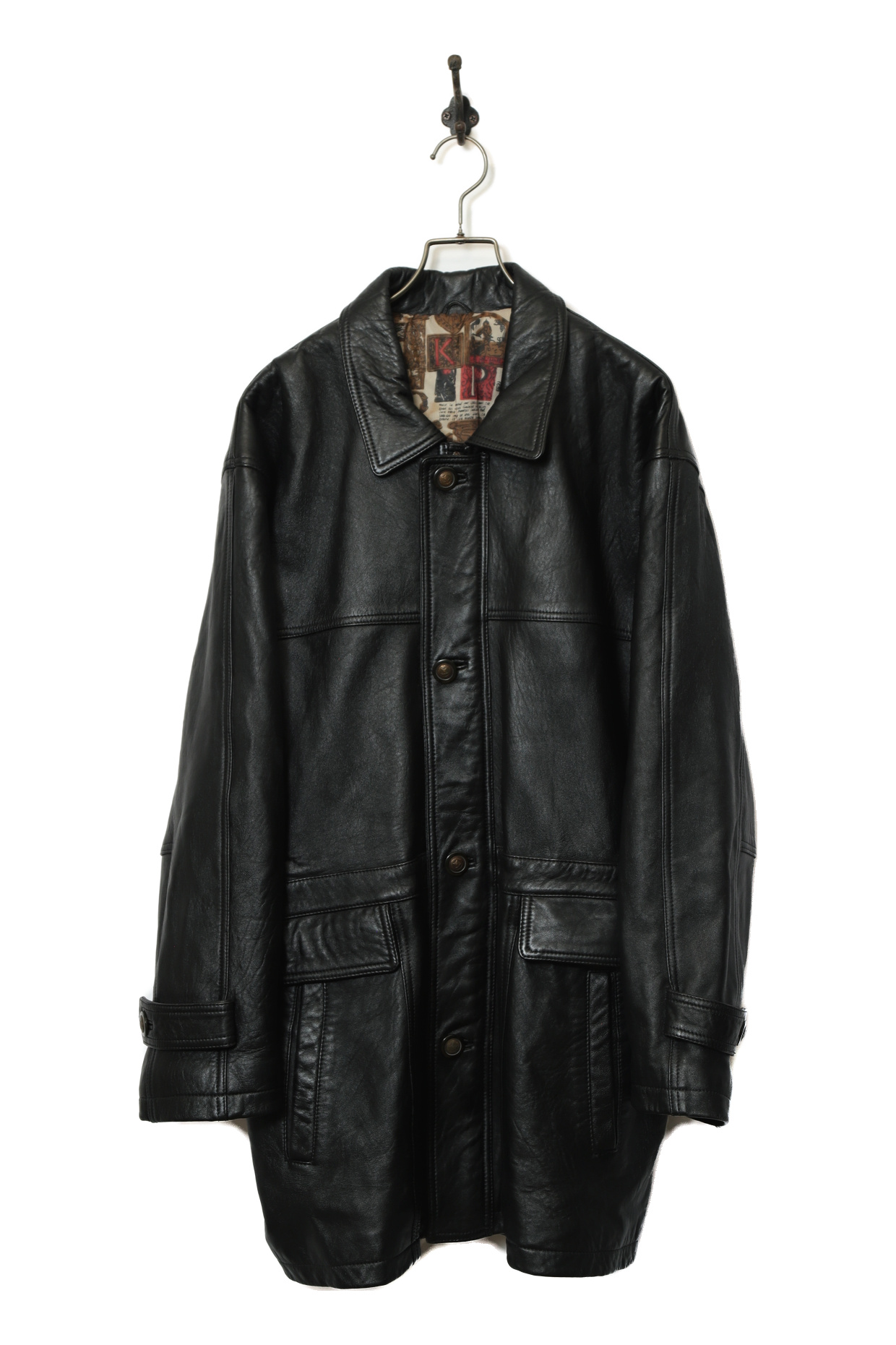 VINTAGE COVERALL LEATHER JACKET/L