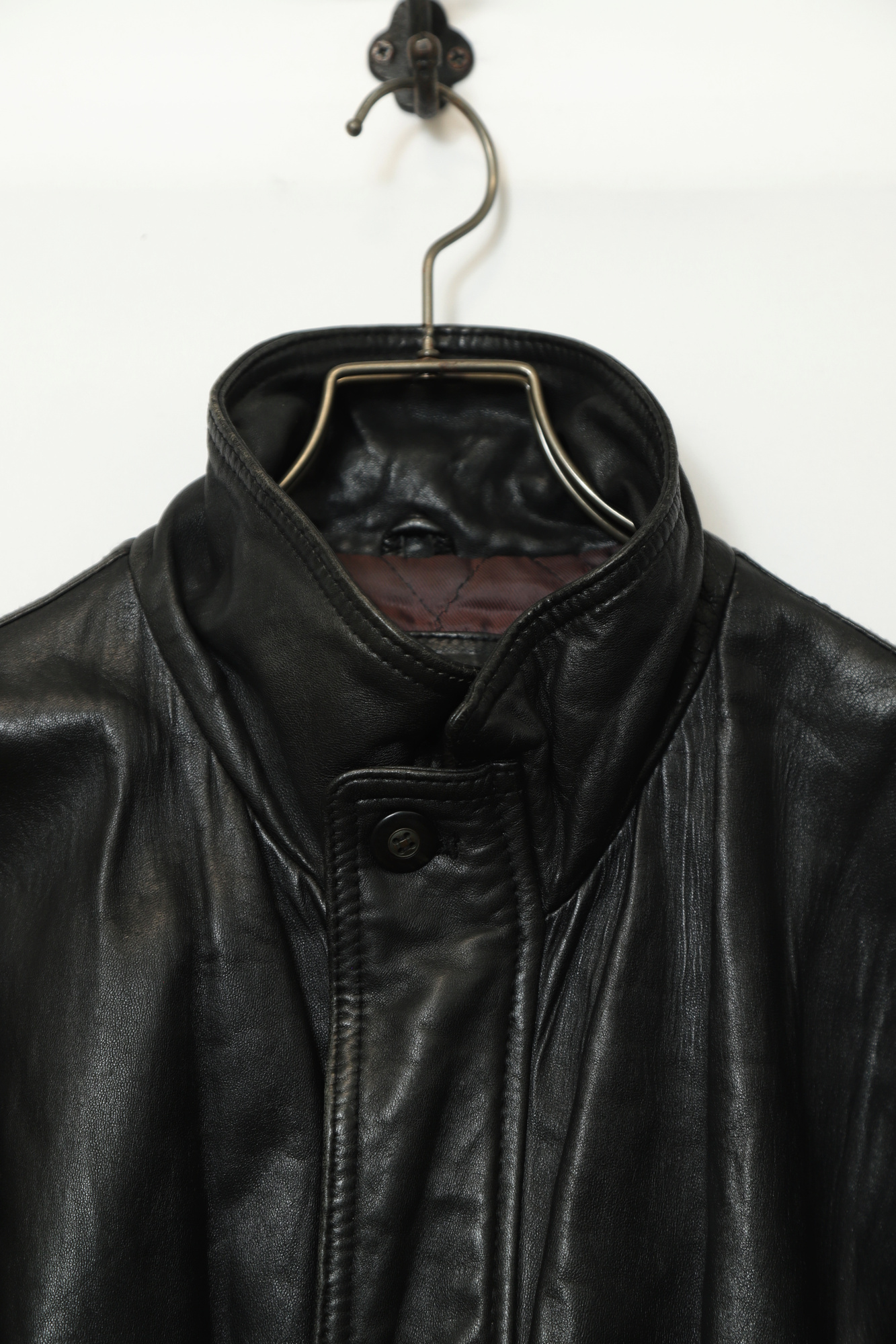 Alternative view of VINTAGE STAND COLLAR COVERALL LEATHER JACKET/L