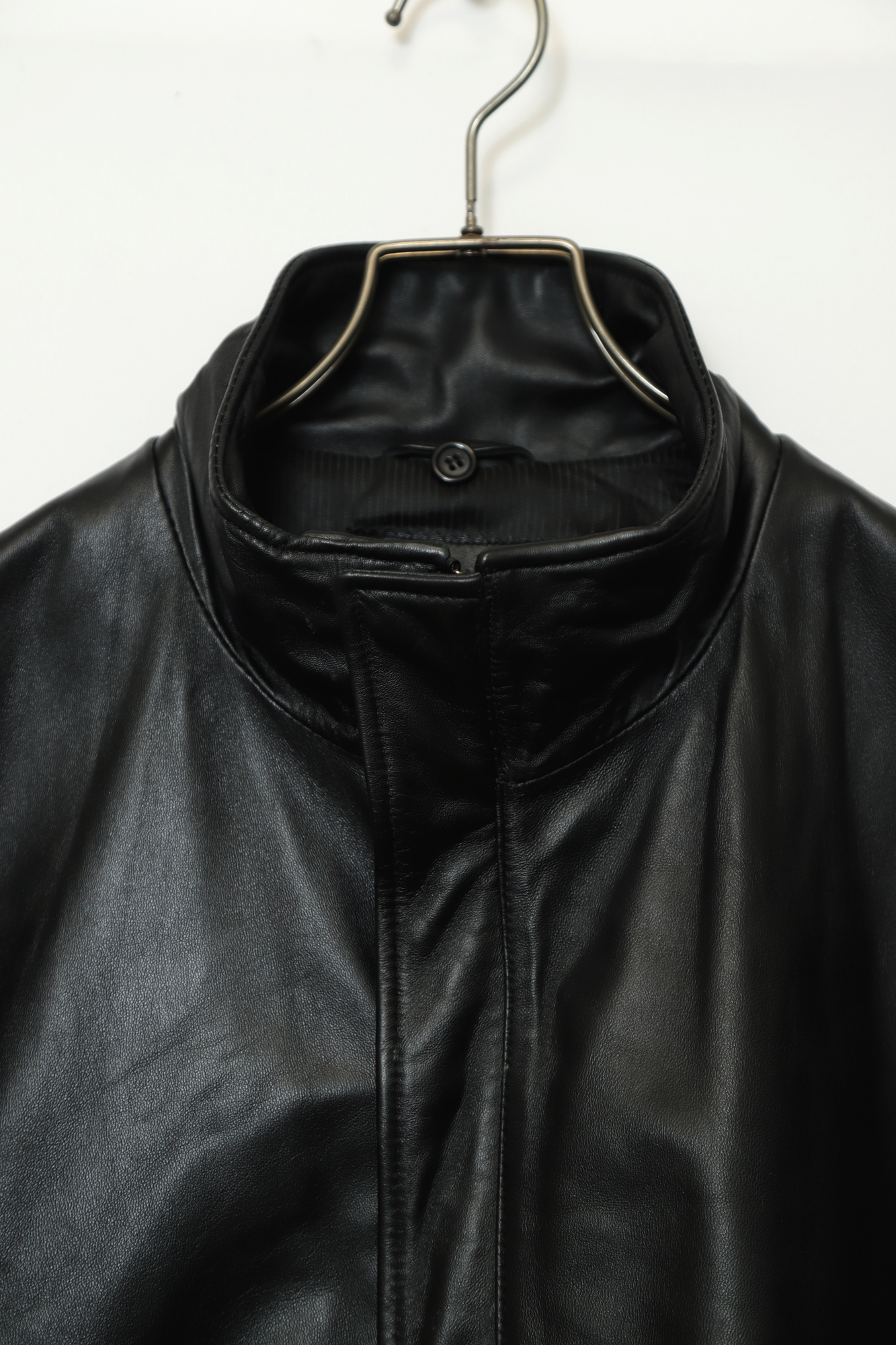 Alternative view of VINTAGE STAND COLLAR LEATHER JACKET/L