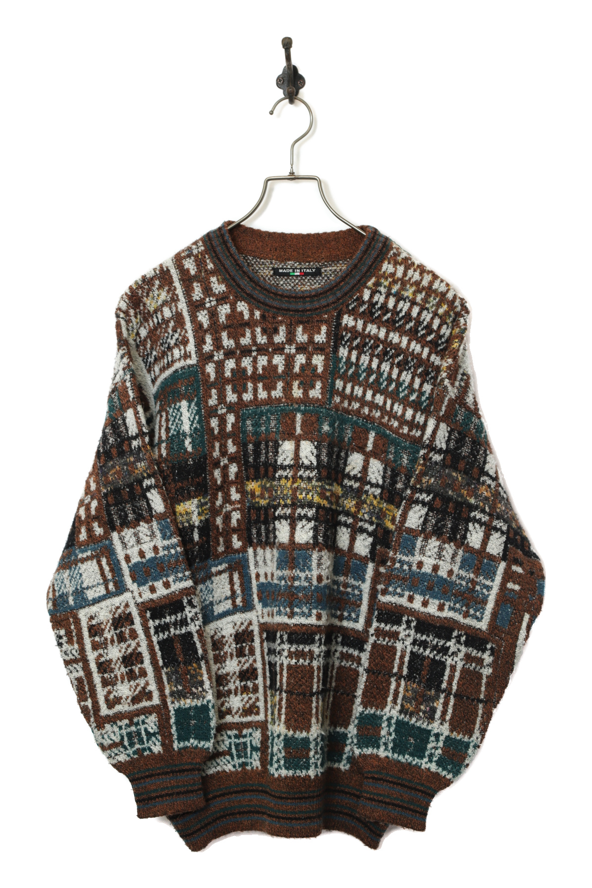 VINTAGE DESIGN KNIT SWEATER/L