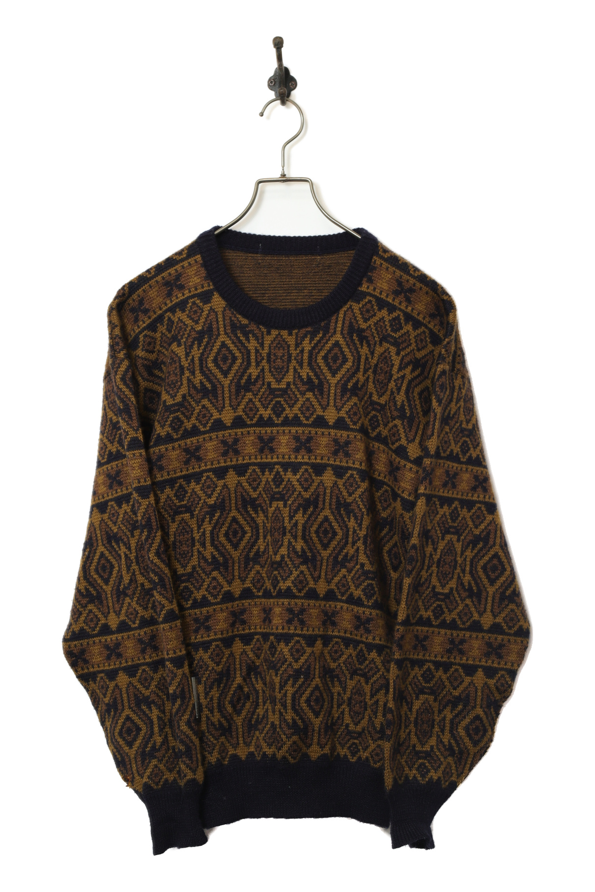 VINTAGE JAQUARD KNIT SWEATER/L