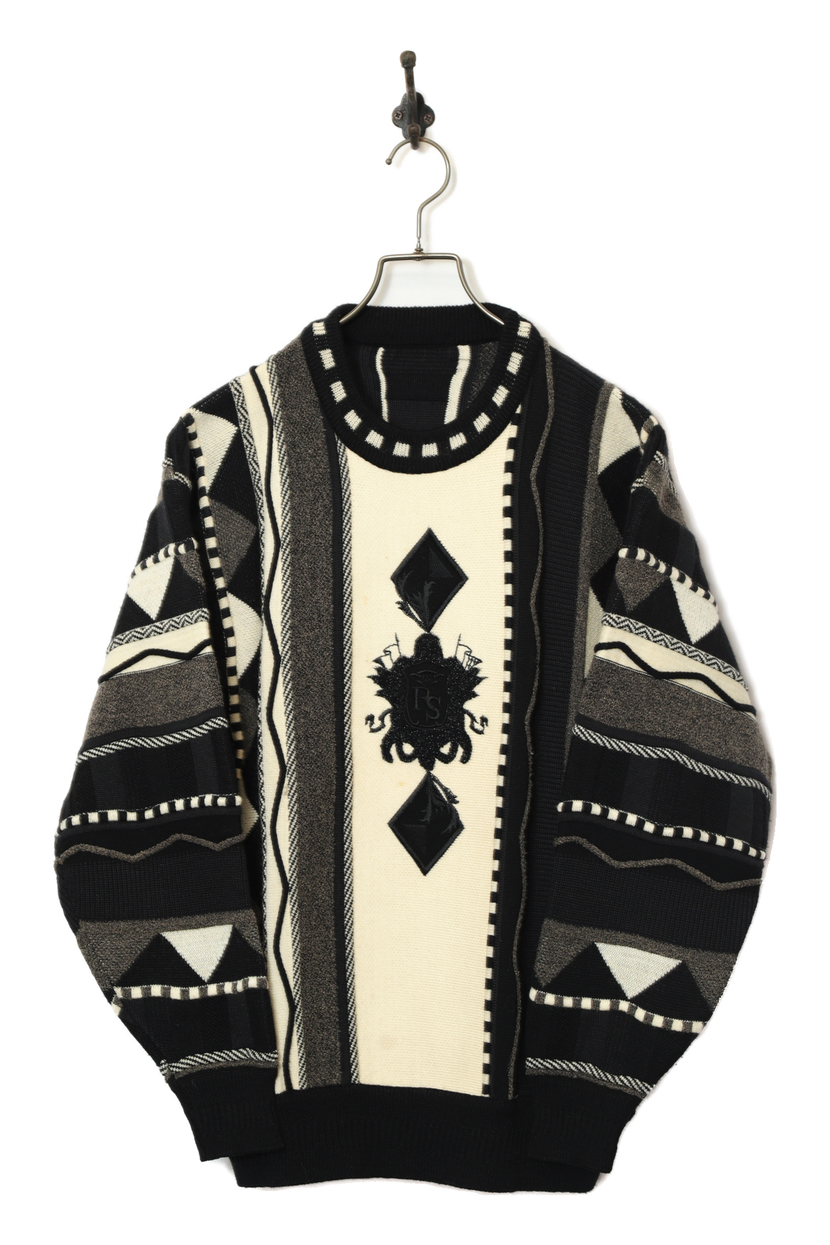 VINTAGE JAQUARD KNIT SWEATER/M
