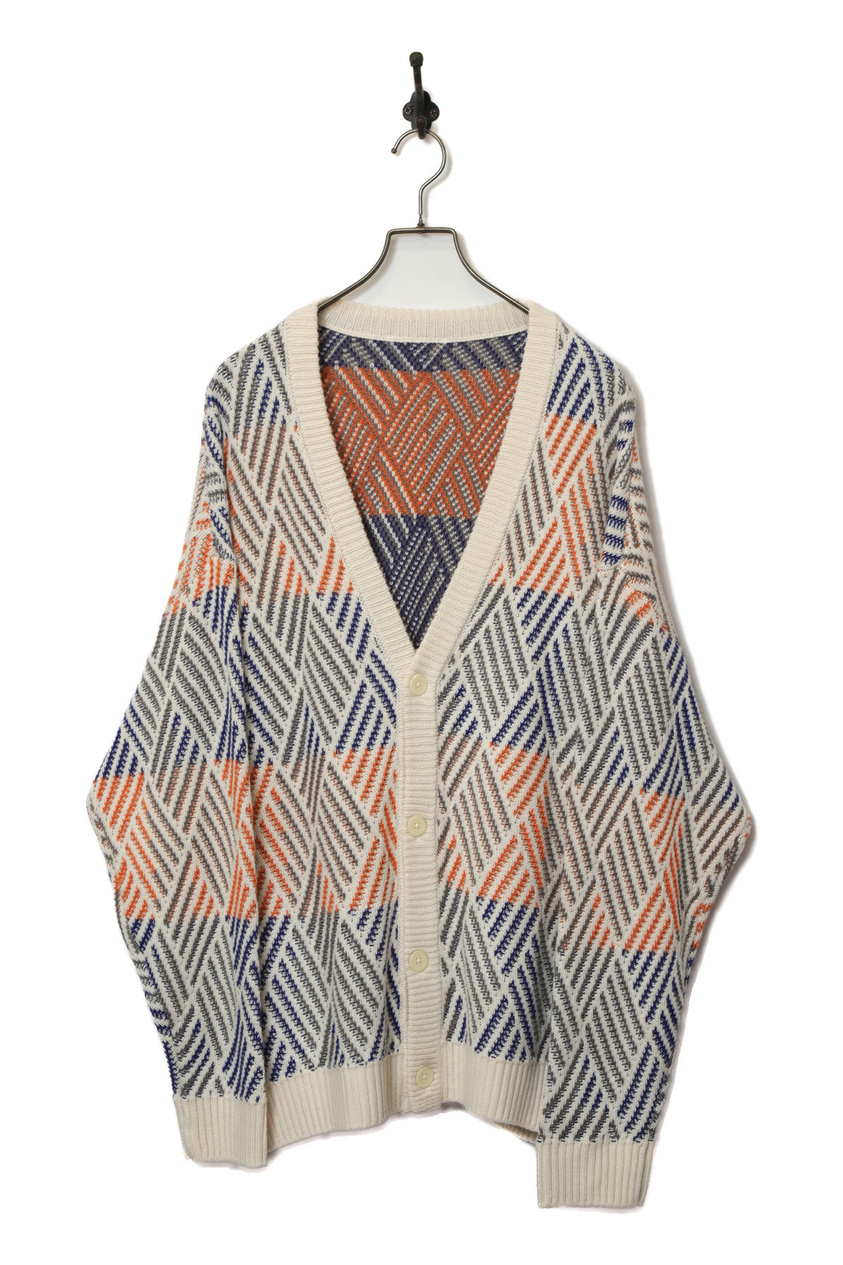 VINTAGE JAQUARD KNIT CARDIGAN/L