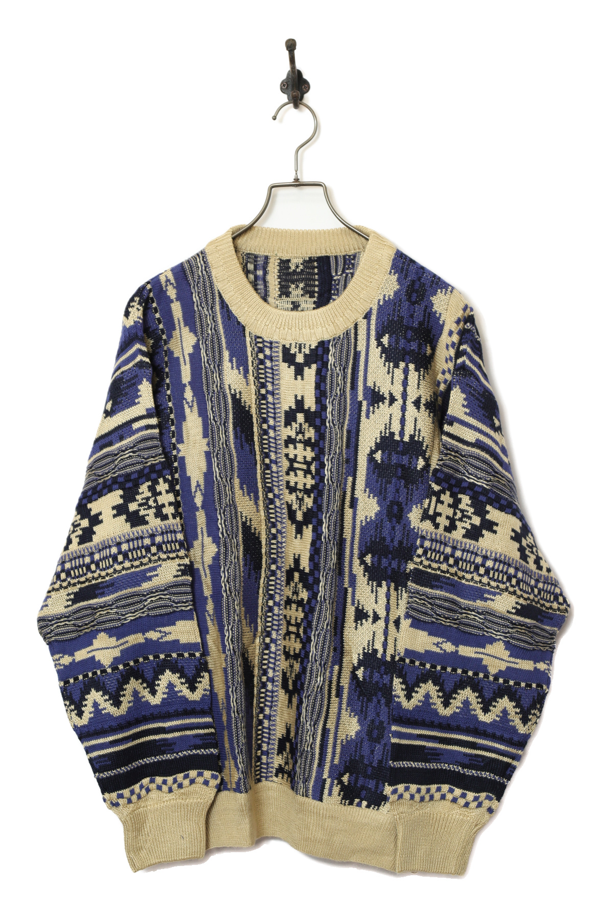 VINTAGE JAQUARD KNIT SWEATER/L