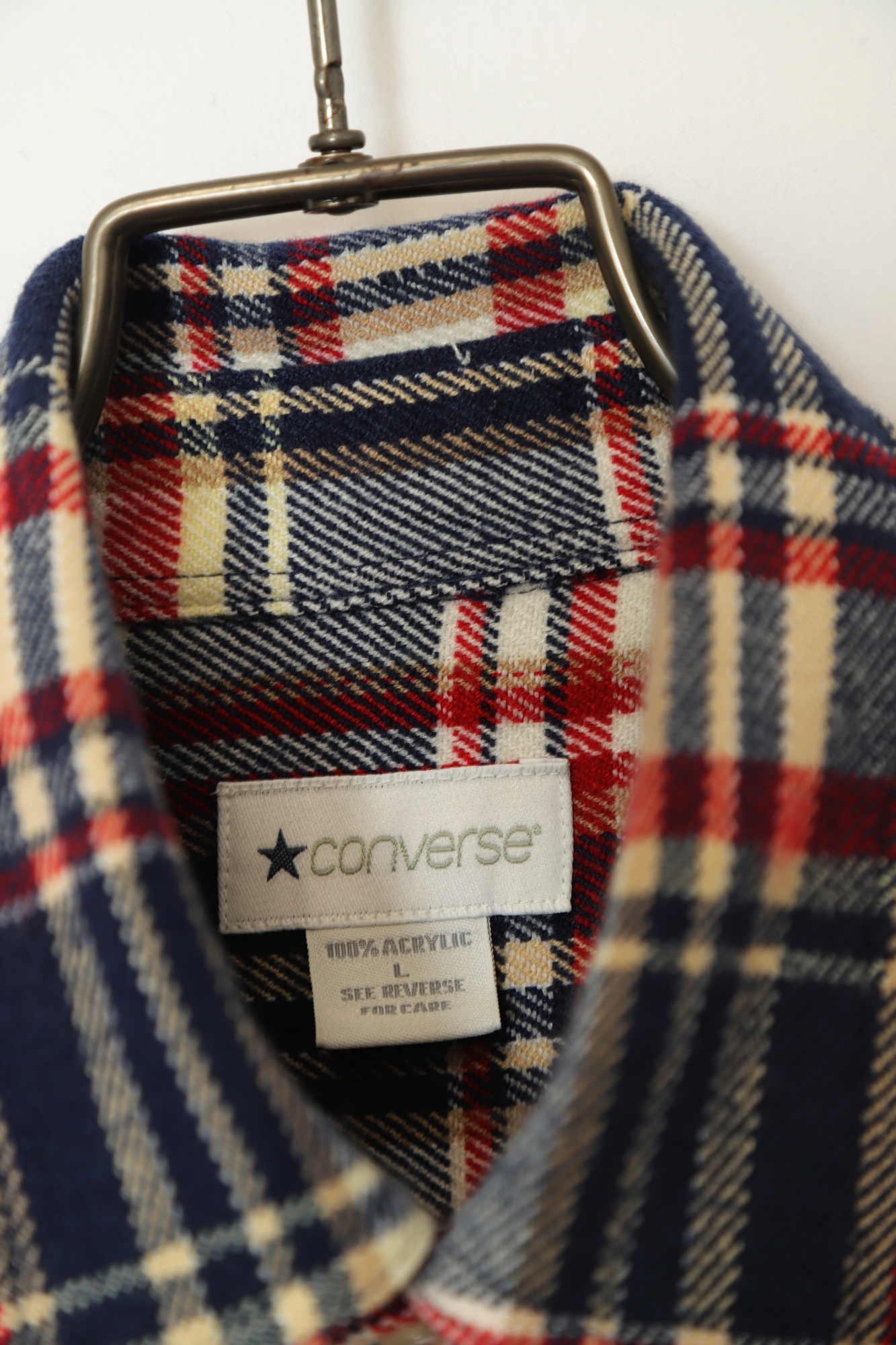 USED CONVERSE WOOLY CHECK SHIRT/L - 画像 (3)