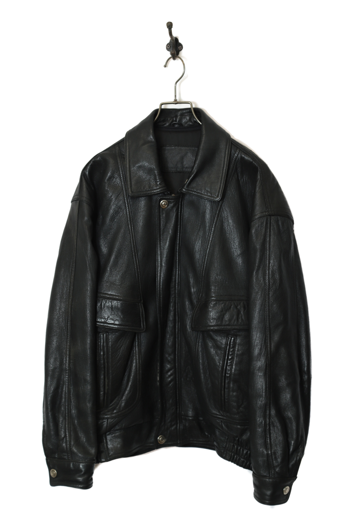 VINTAGE BOMBER LEATHER JACKET/XL