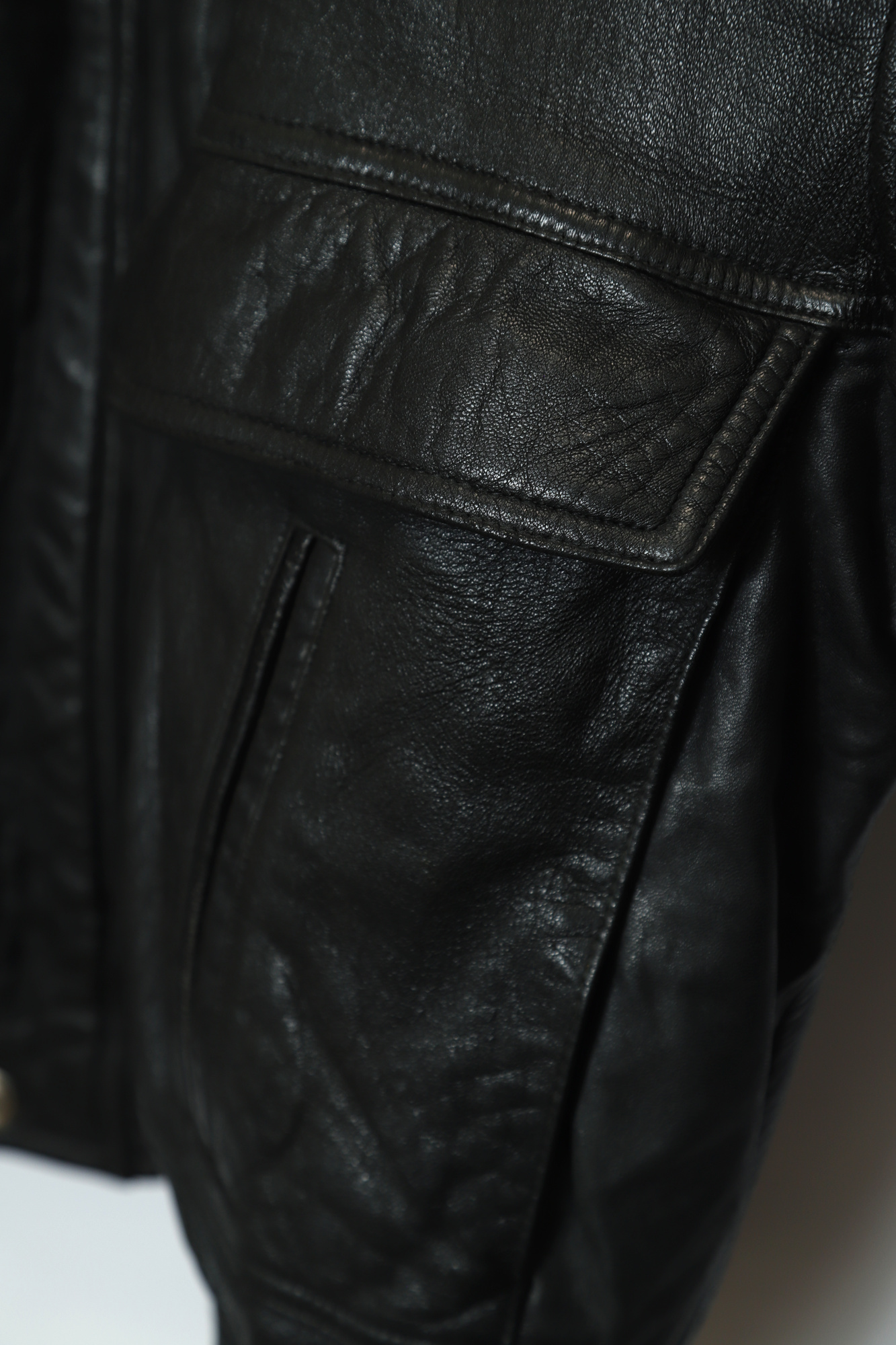 VINTAGE BOMBER LEATHER JACKET/XL - 画像 (6)
