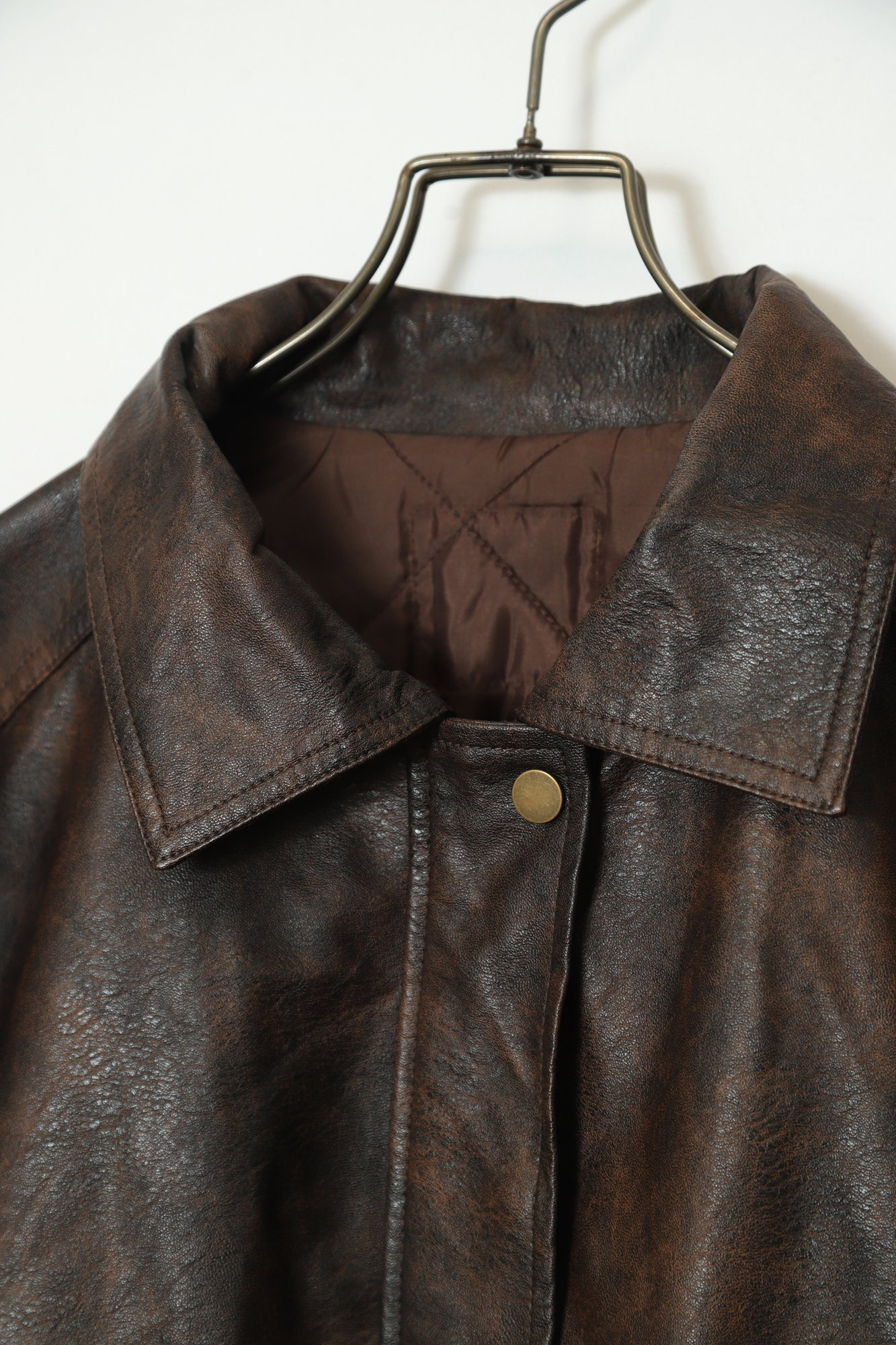 Alternative view of VINTAGE FAKE BOMBER LEATHER JACKET/XL