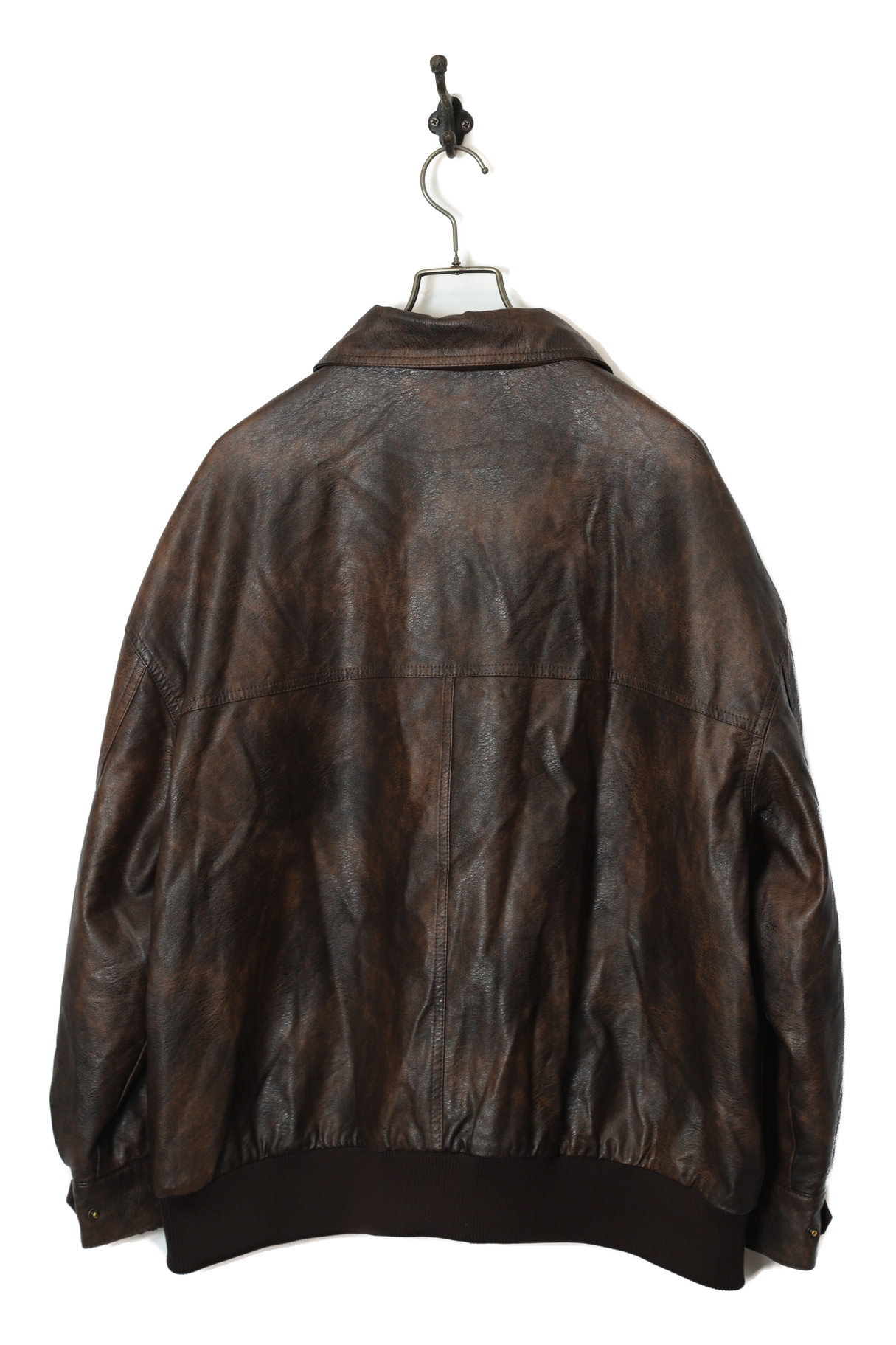VINTAGE FAKE BOMBER LEATHER JACKET/XL - 画像 (6)