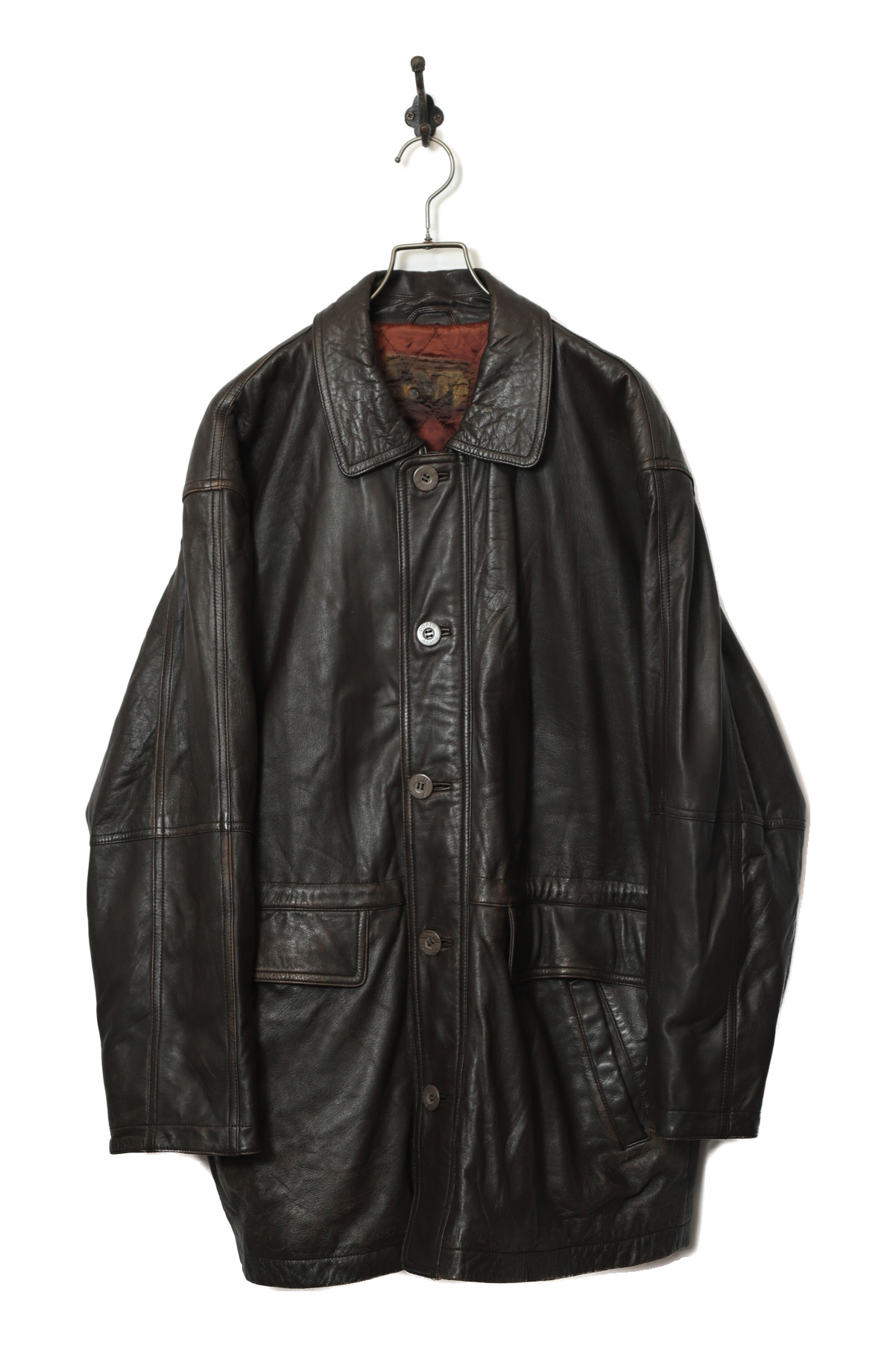 VINTAGE COVERALL LEATHER JACKET/XL