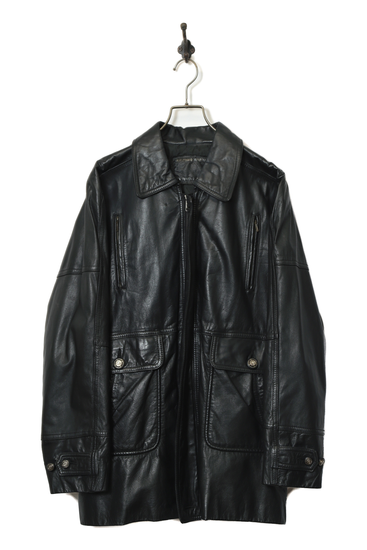 VINTAGE COVERALL LEATHER JACKET/L