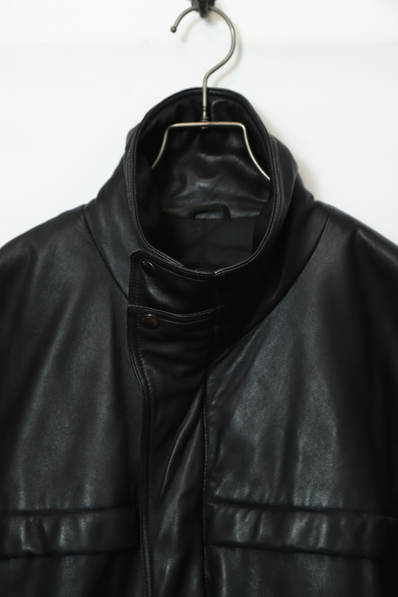 Alternative view of VINTAGE STAND COLLAR LEATHER JACKET/L