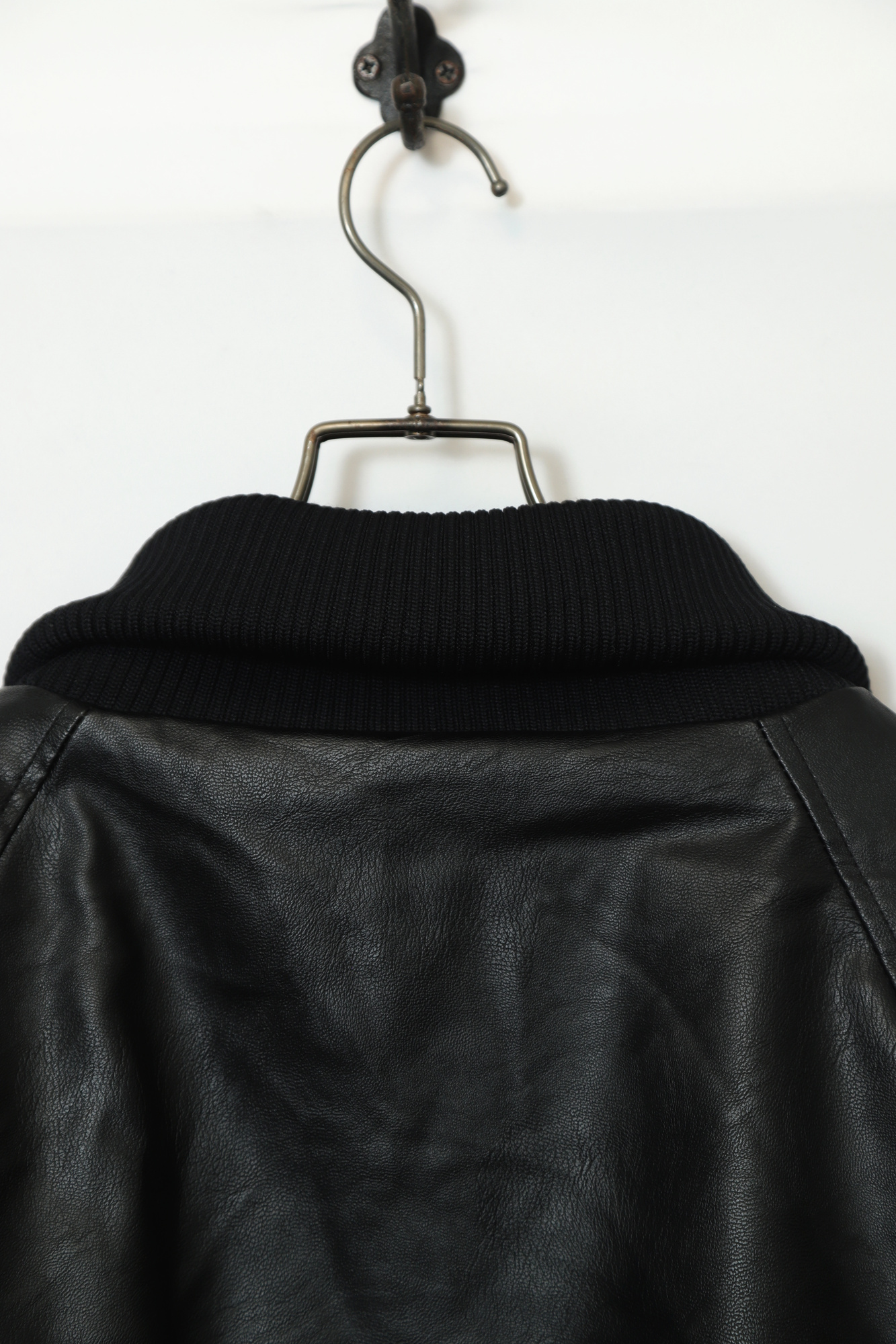 VINTAGE FAKE LEATHER BOMBER JACKET/XL - 画像 (8)