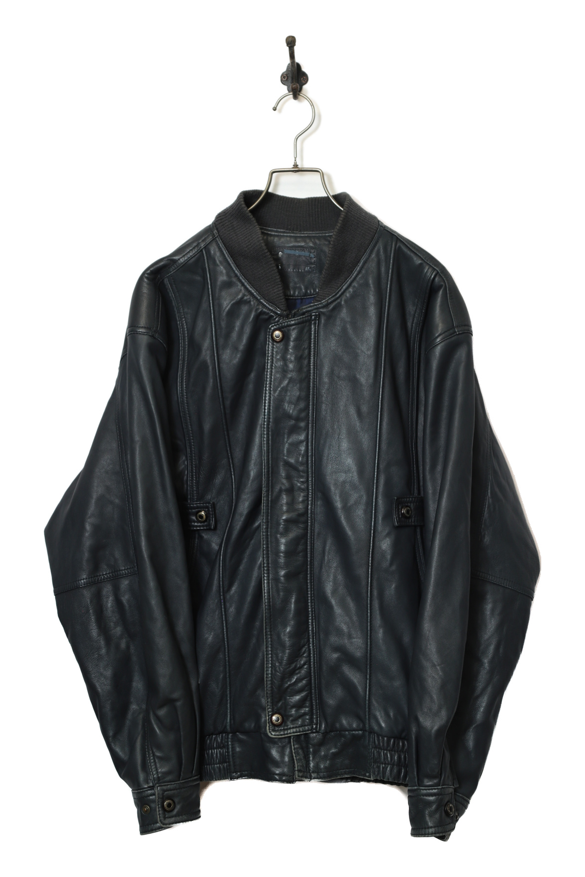 USED LEATHER BOMBER JACKET/L