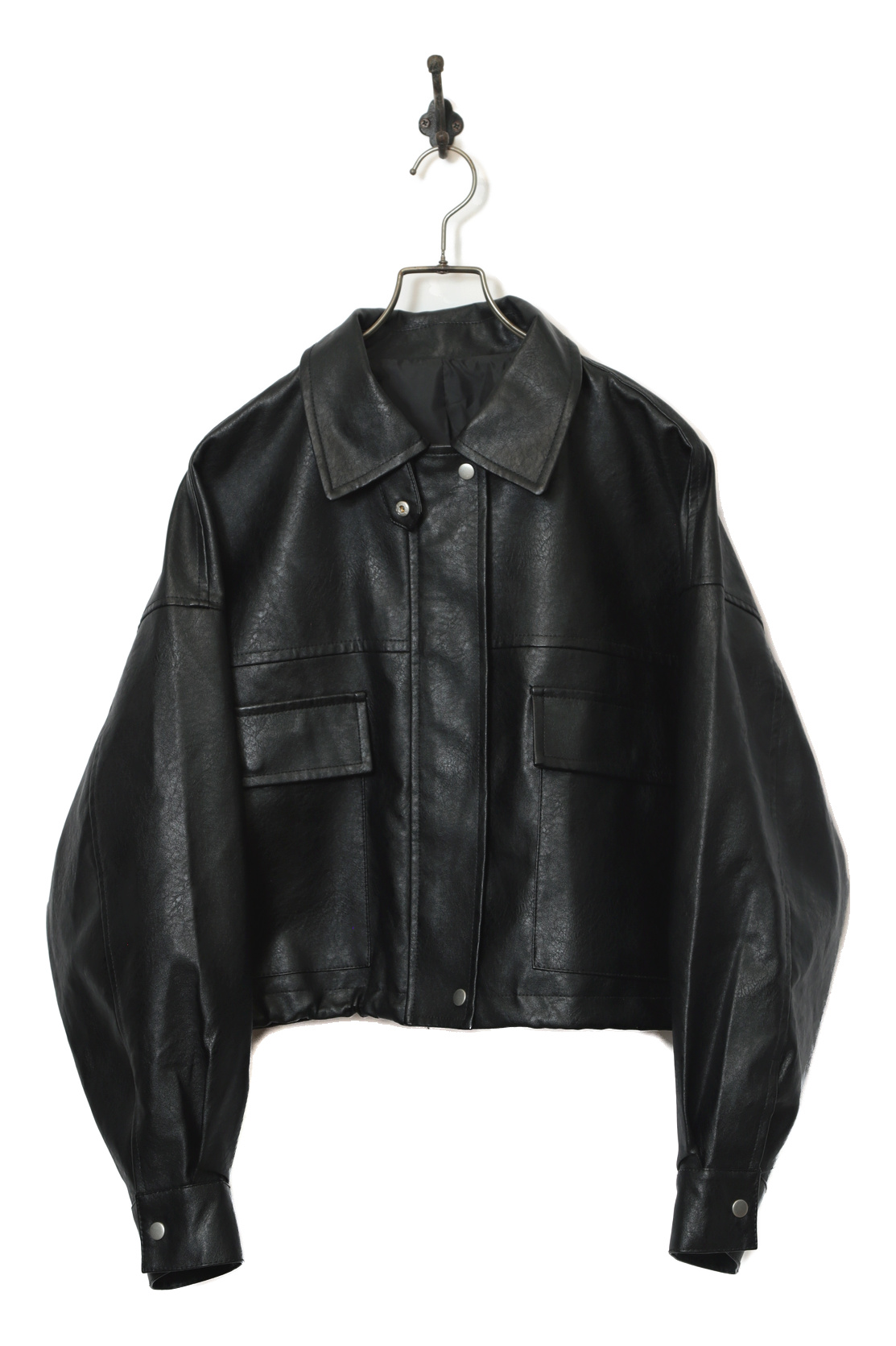VINTAGE FAKE LEATHER SHORT JACKET/XL