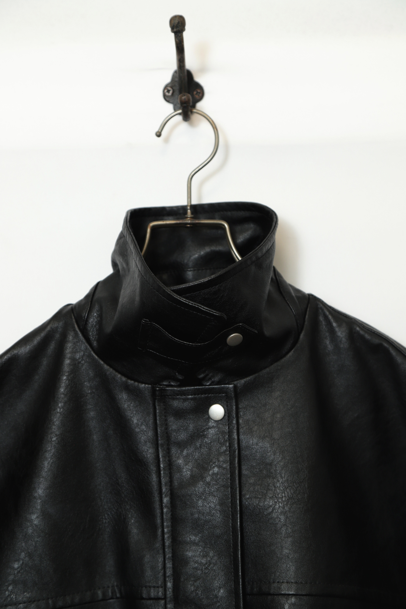 VINTAGE FAKE LEATHER SHORT JACKET/XL - 画像 (3)