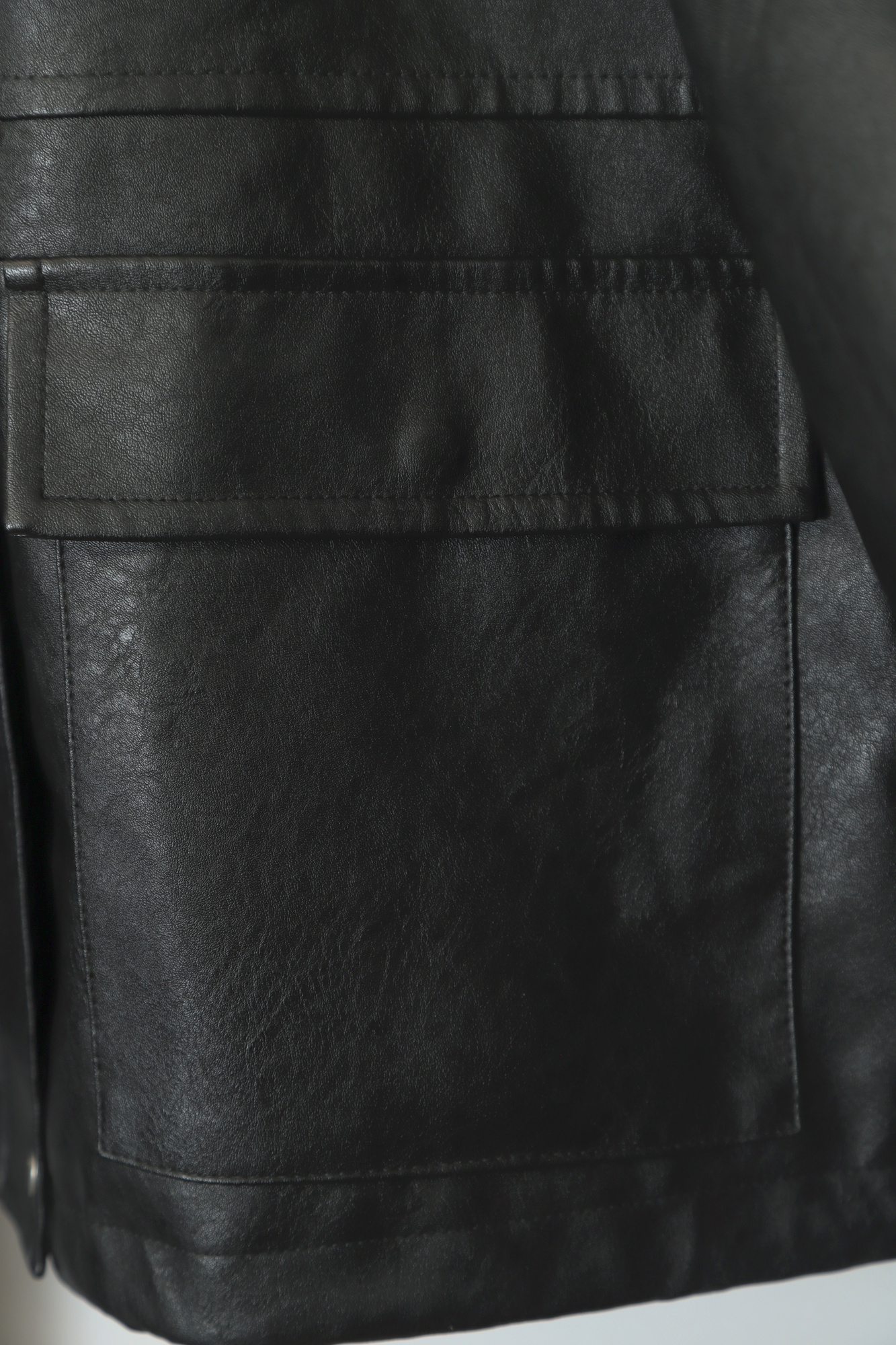 VINTAGE FAKE LEATHER SHORT JACKET/XL - 画像 (4)