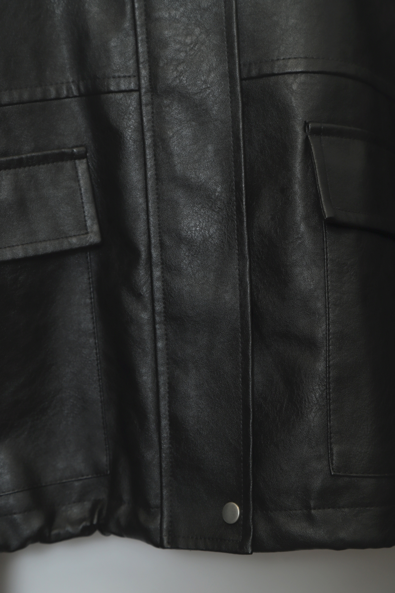 VINTAGE FAKE LEATHER SHORT JACKET/XL - 画像 (6)