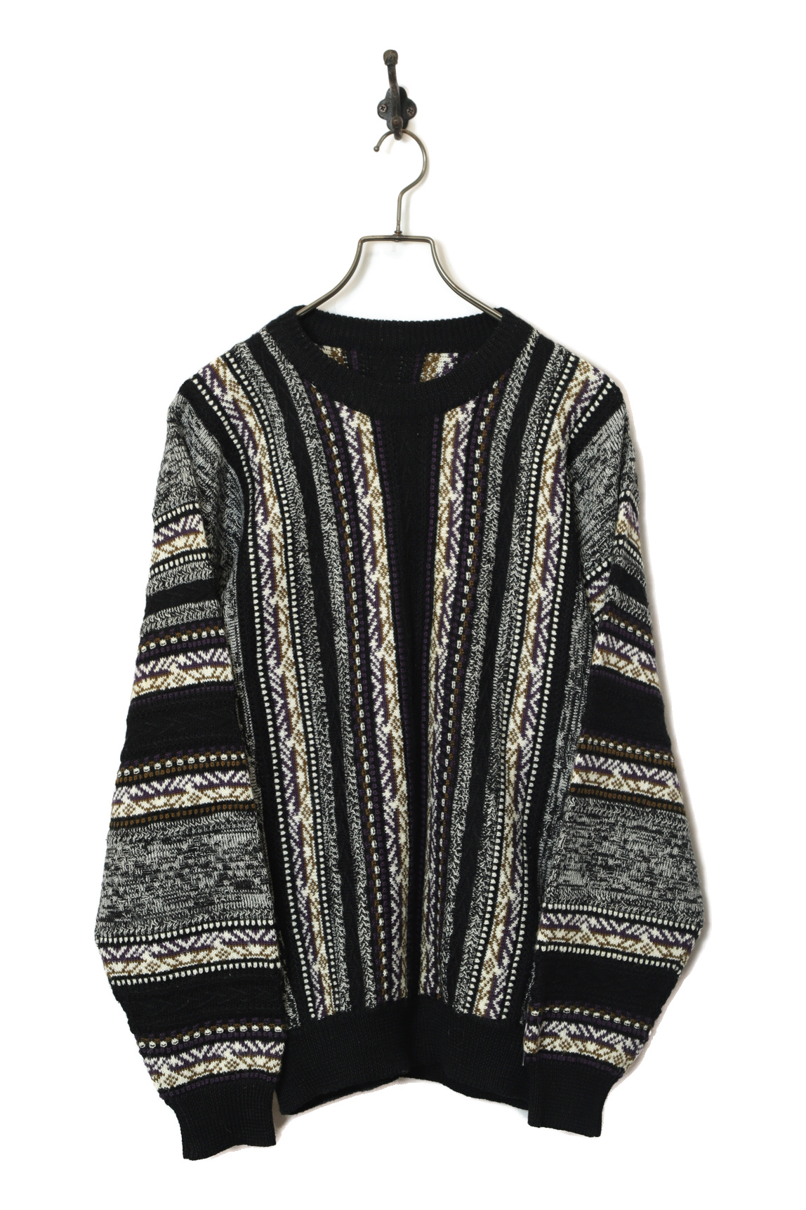 VINTAGE JAQUARD PATTERN SWEATER/M