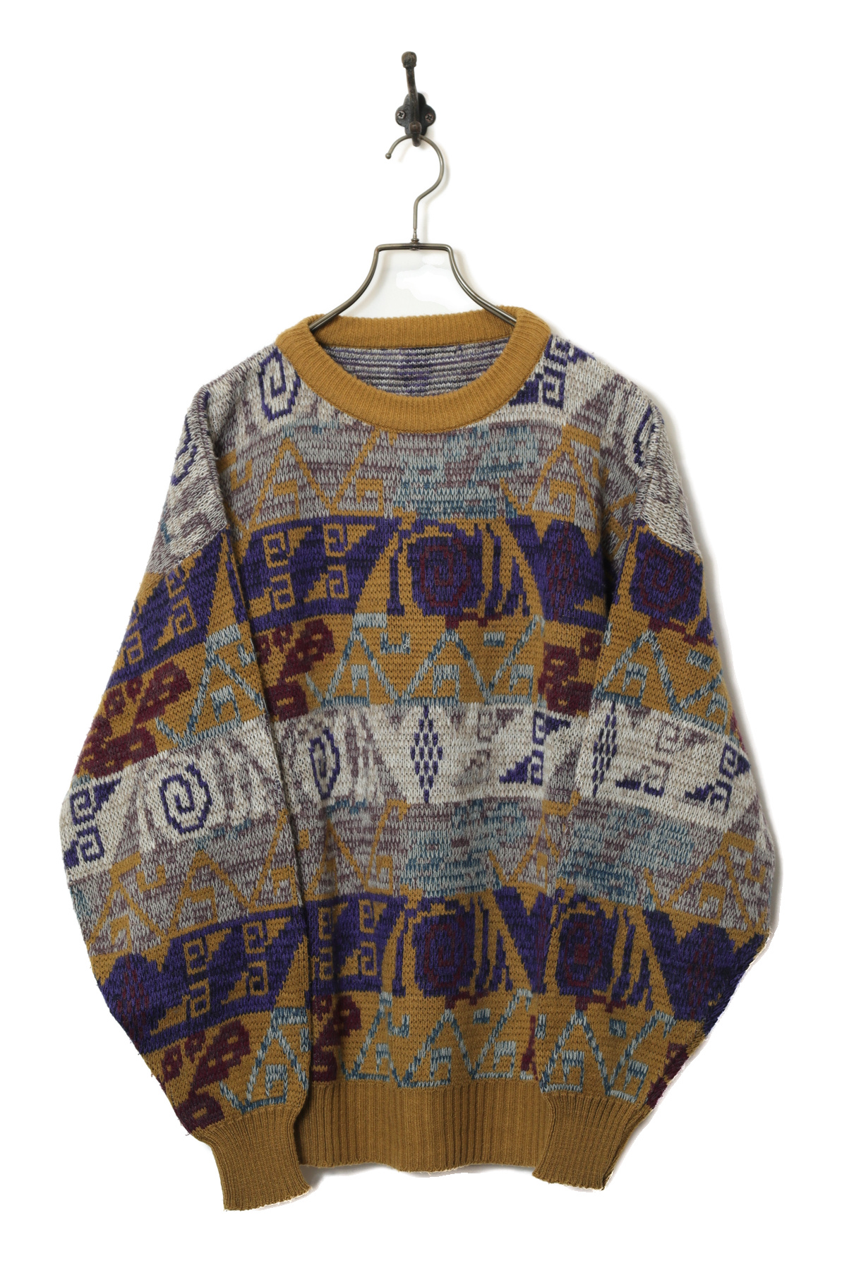 VINTAGE DESIGN KNIT SWEATER/XL