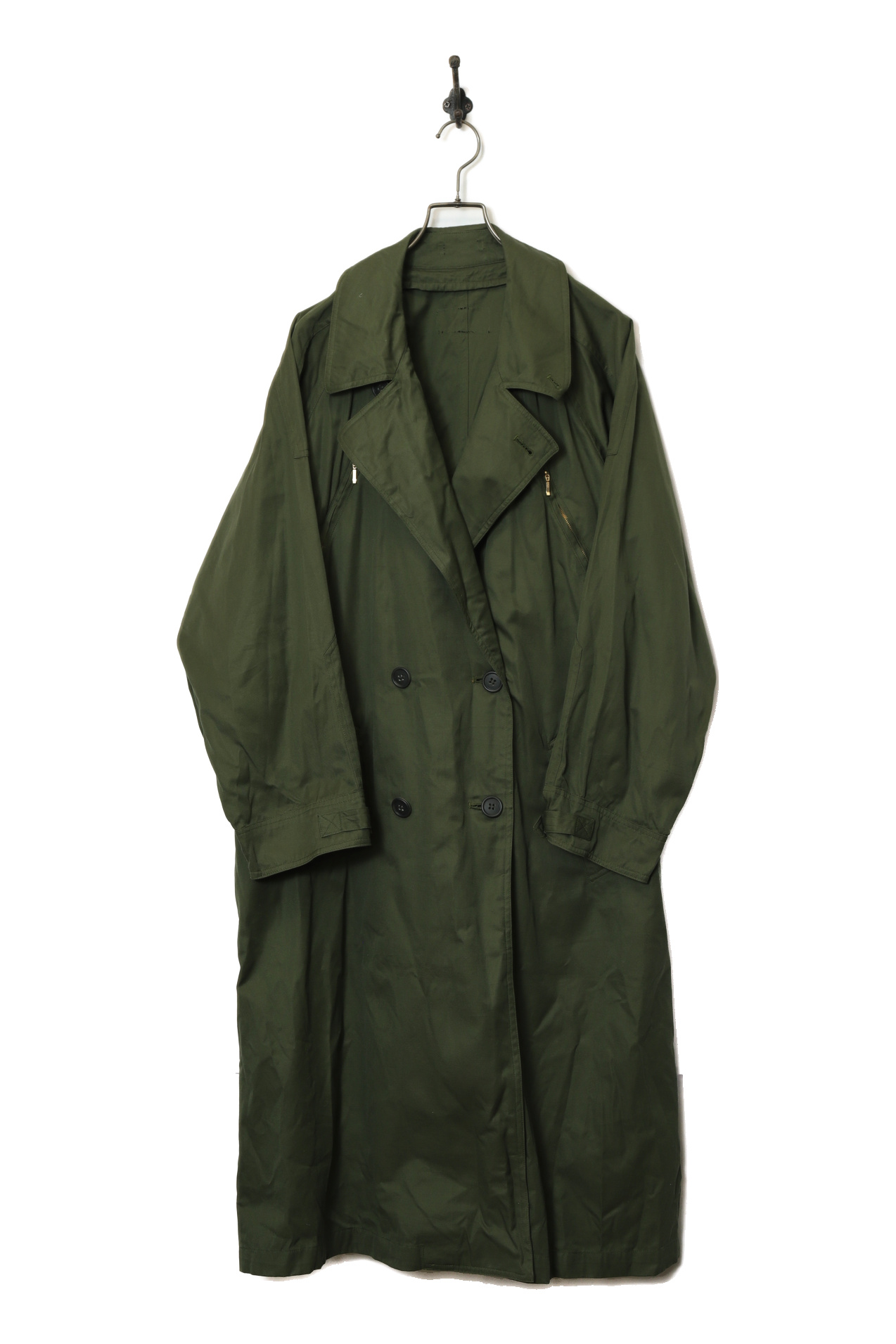 VINTAGE MILITARY DESIGN TRENCH COAT/XL